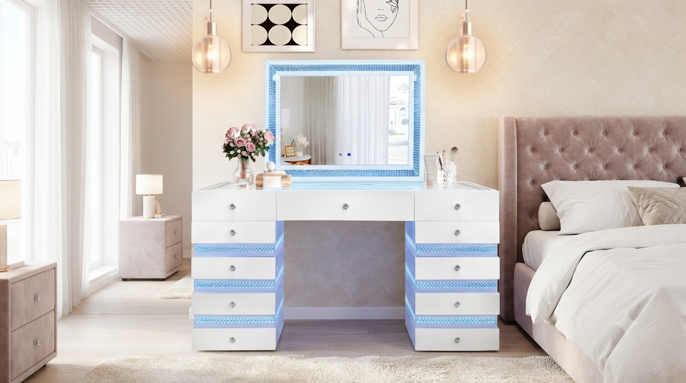 Lily White Vanity Set
