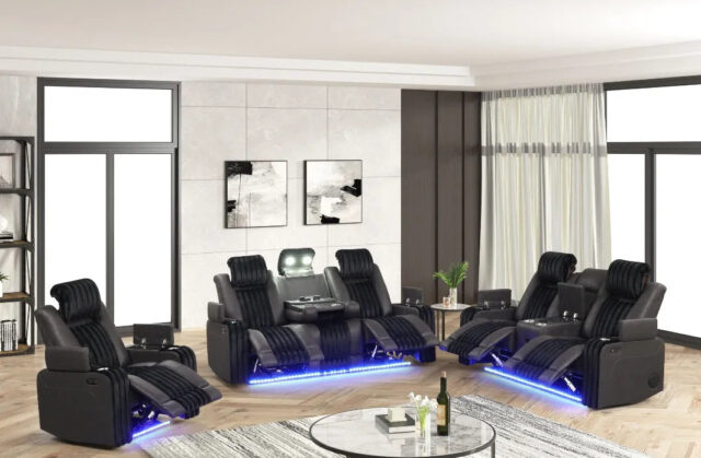 Lita Black Reclining Living Room Set