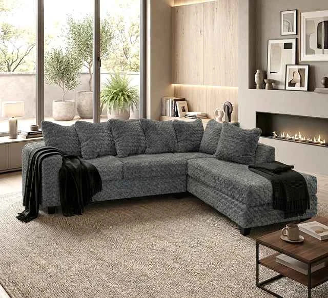 Luxe Charcoal RAF Sectional