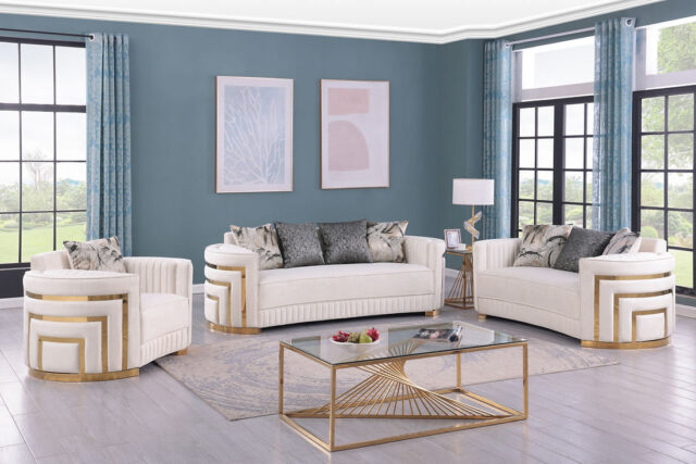 Minerva Cream Living Room Set