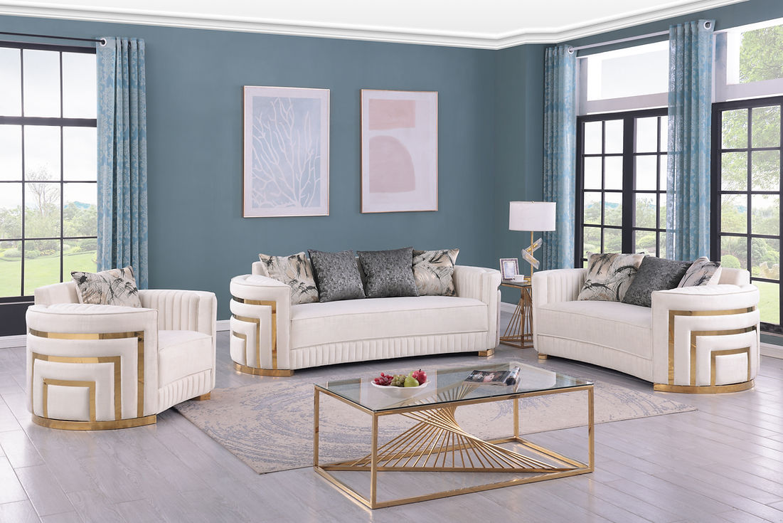 Minerva Cream Living Room Set