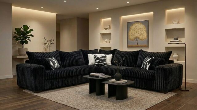 Noah Black 3-Piece Sectional