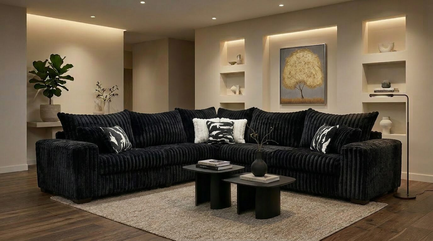 Noah Black 3-Piece Sectional