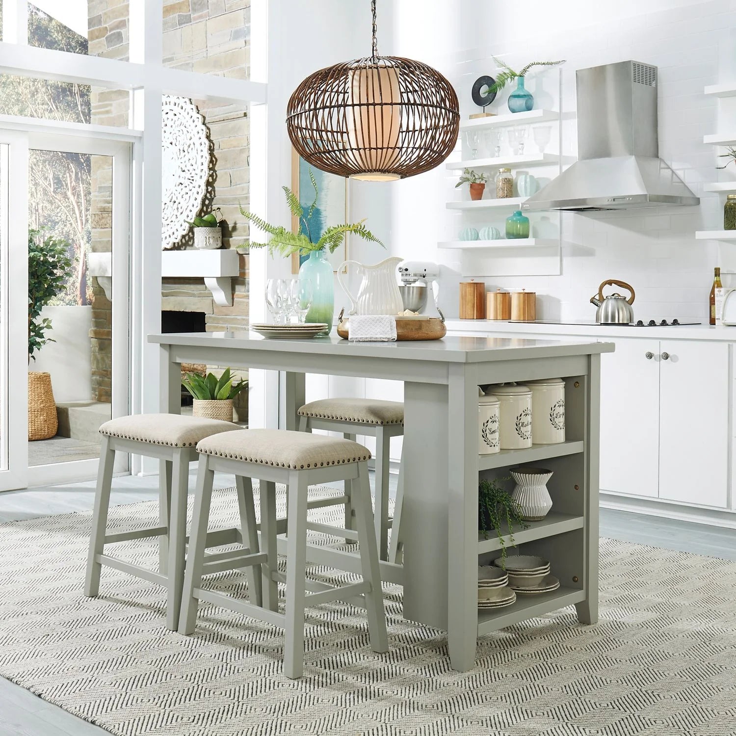 Oak Grey 5-Piece Dining Room Set