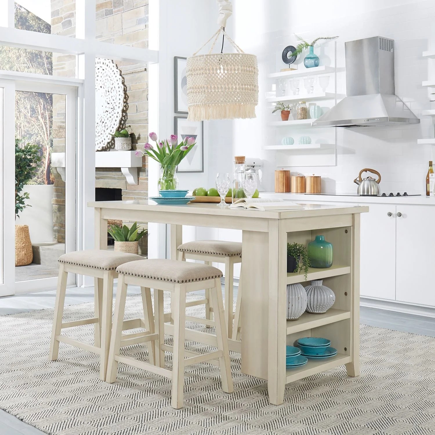 Oak White 5-Piece Dining Room Set