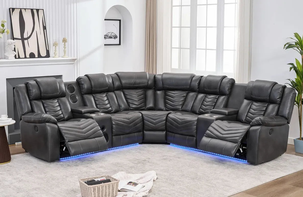 Peonia Gray Reclining Sectional
