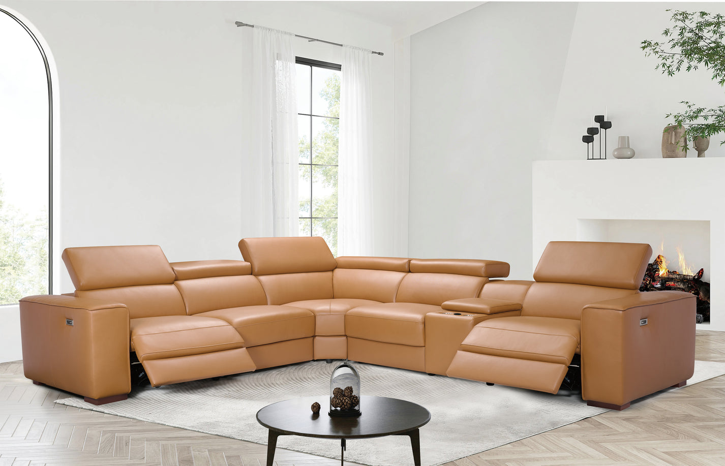 Picasso II Caramel 7-Piece 3 Power Reclining Sectional