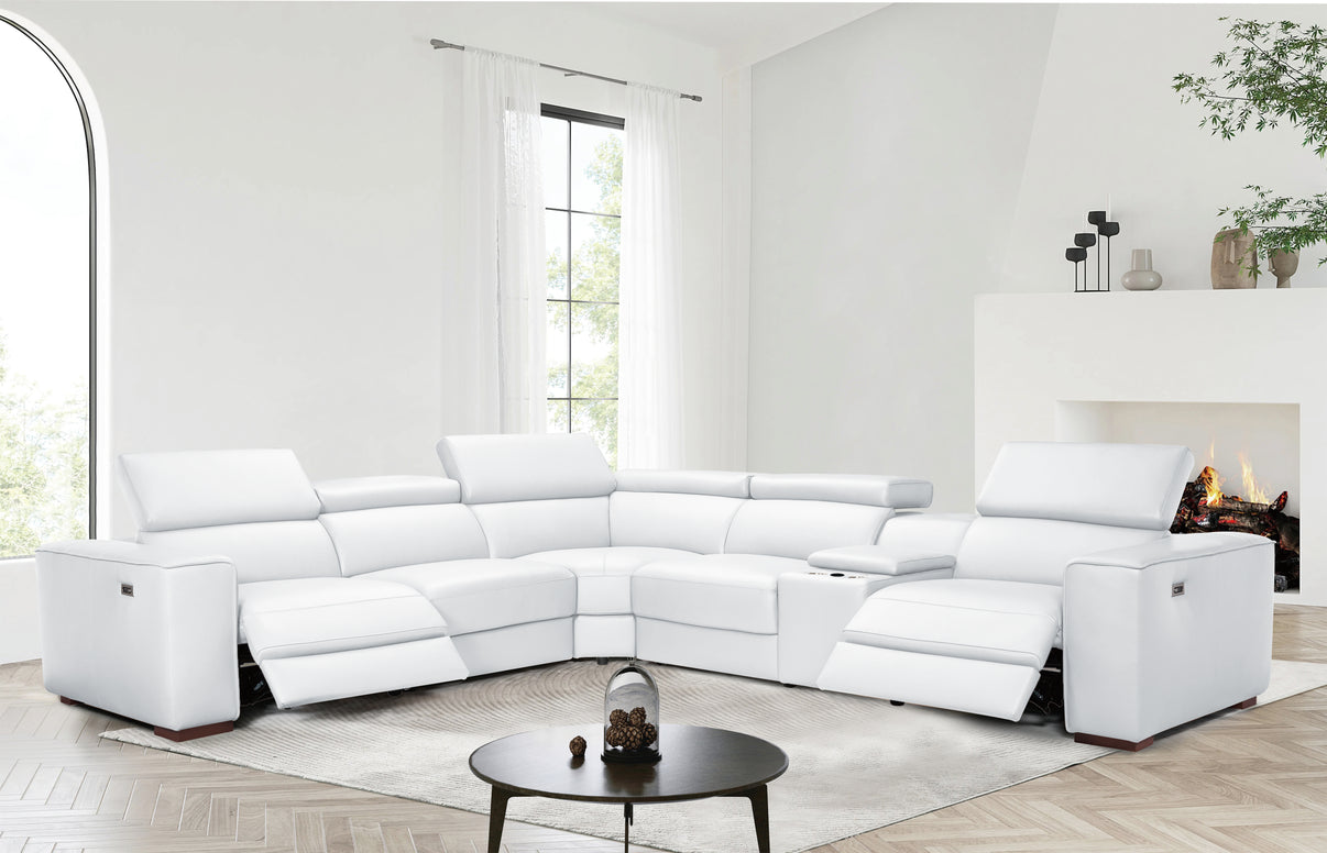 Picasso II White 6-Piece 2 Power Reclining Sectional