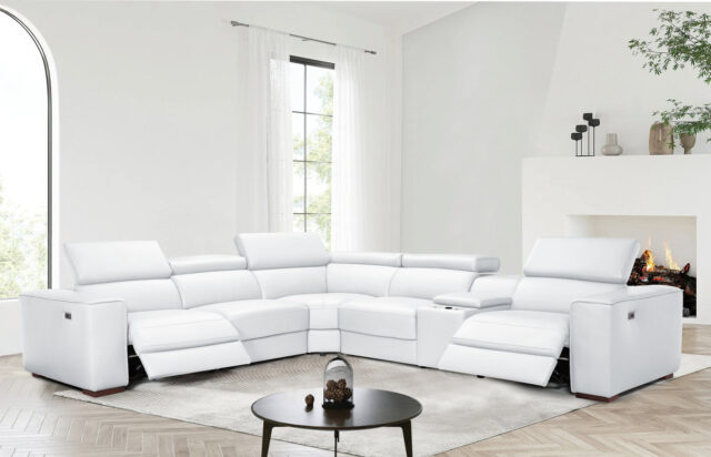 Picasso II White 7-Piece 3 Power Reclining Sectional
