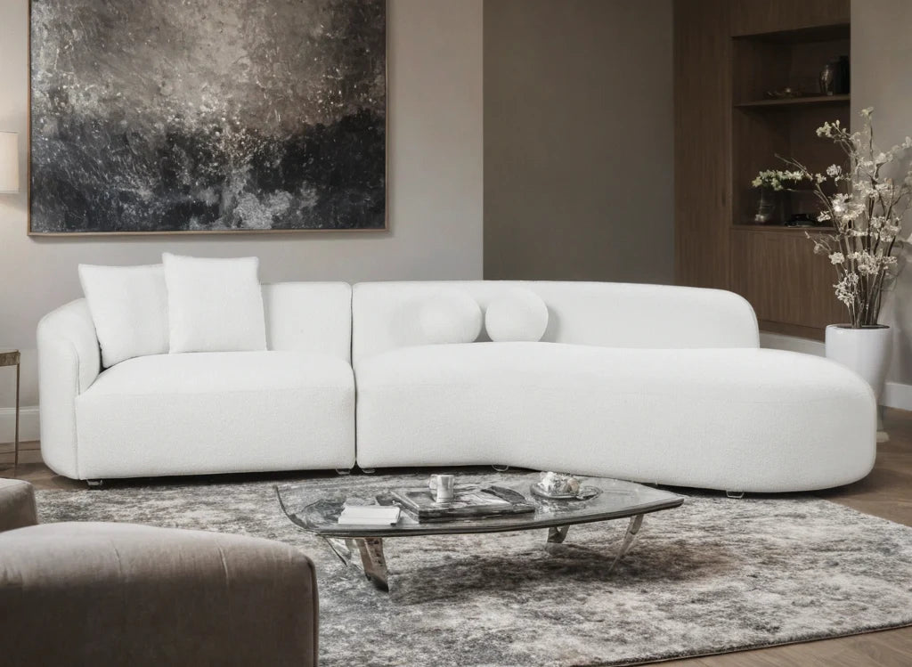 Mia Beige Fabric Sectional