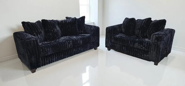 Gia Black Sofa & Loveseat