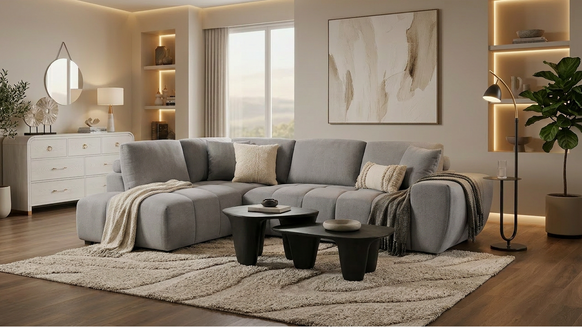 Uptown Lt.Grey 2-Piece Sectional