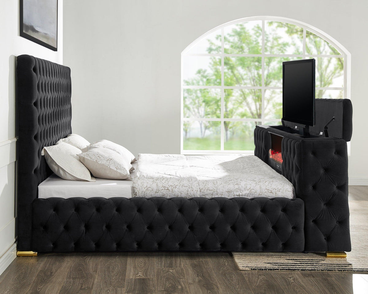 Future Black King Platform Bed
