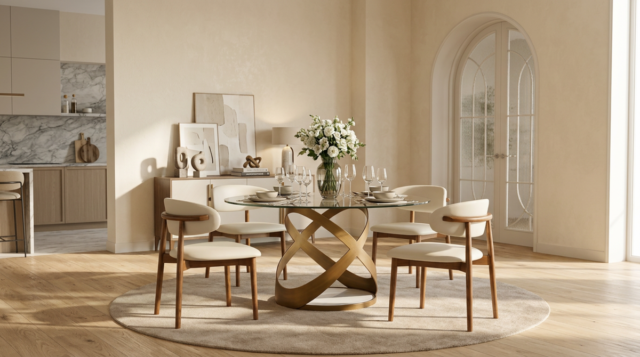 Dimi (Clear Glass/Bronze) Dining Room Set