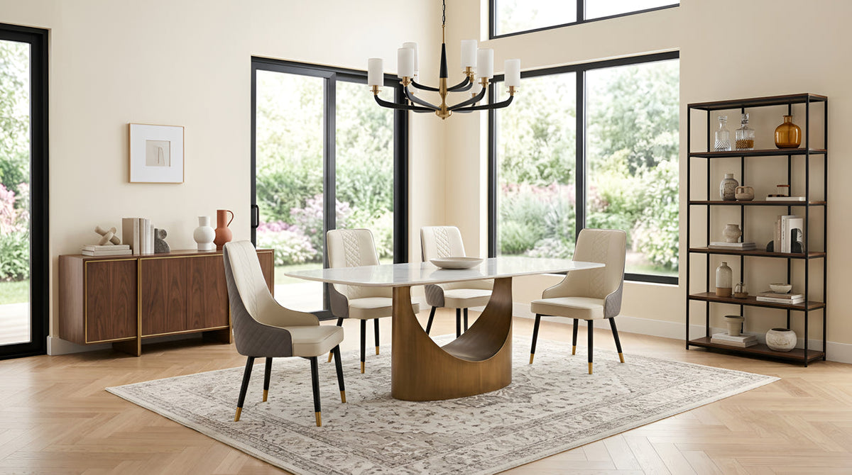 Roxy (White/Bronze) Dining Room Set