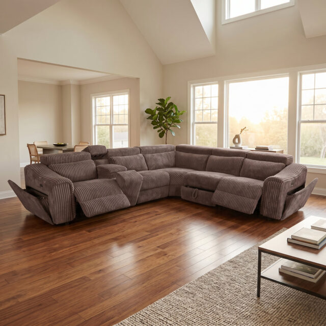 Yash Brown 6-Piece Power Reclining Sectional