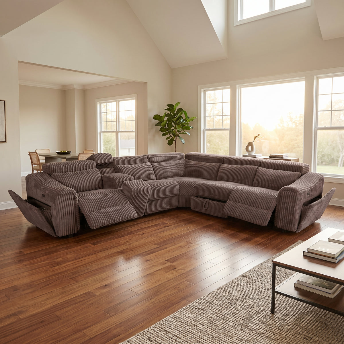 Yash Brown 6-Piece Power Reclining Sectional