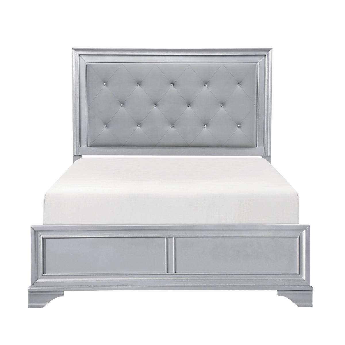 Anatole Metallic Silver LED Panel California King Bed