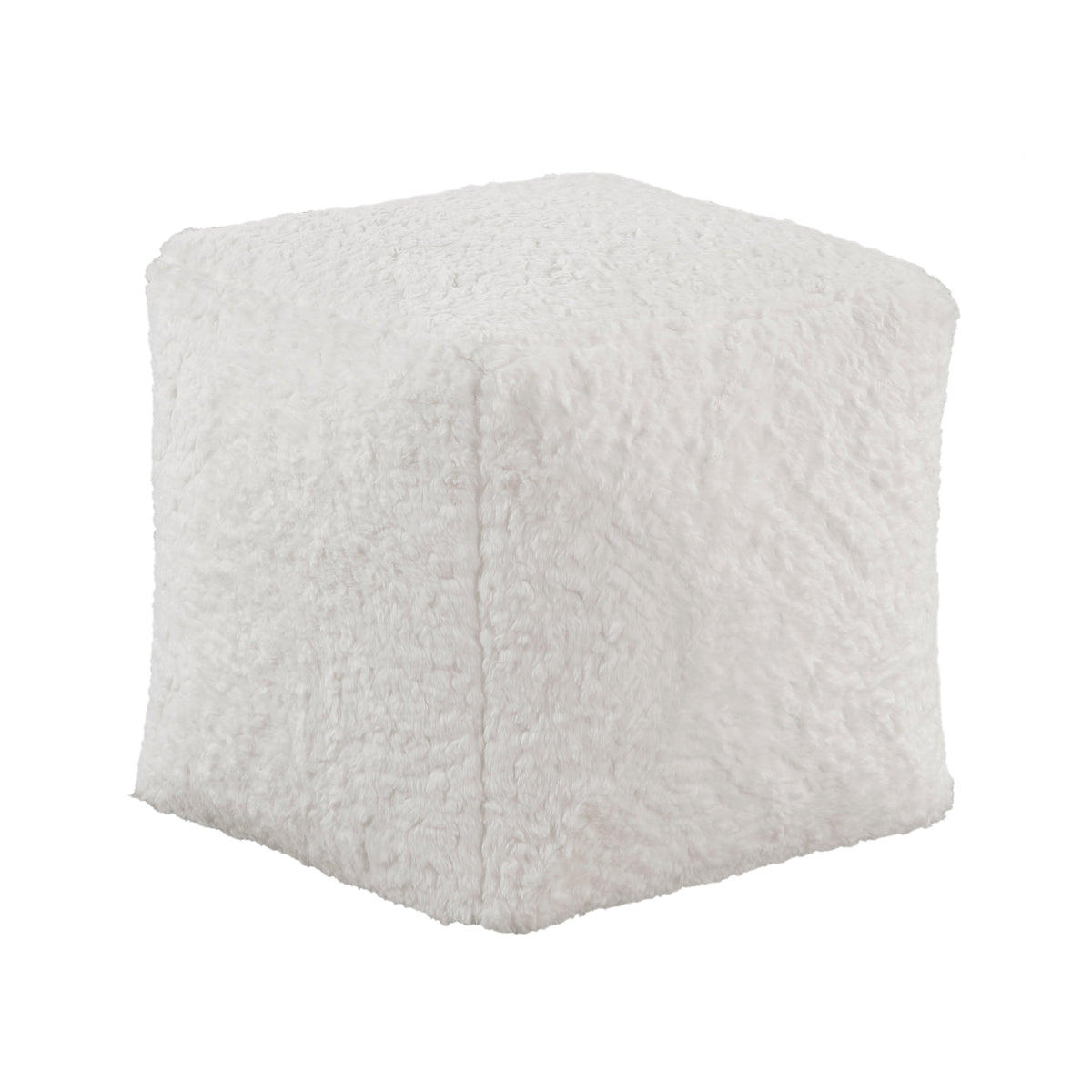 Easley Off-White Square Faux Fur Pouf (no Wooden Frame)