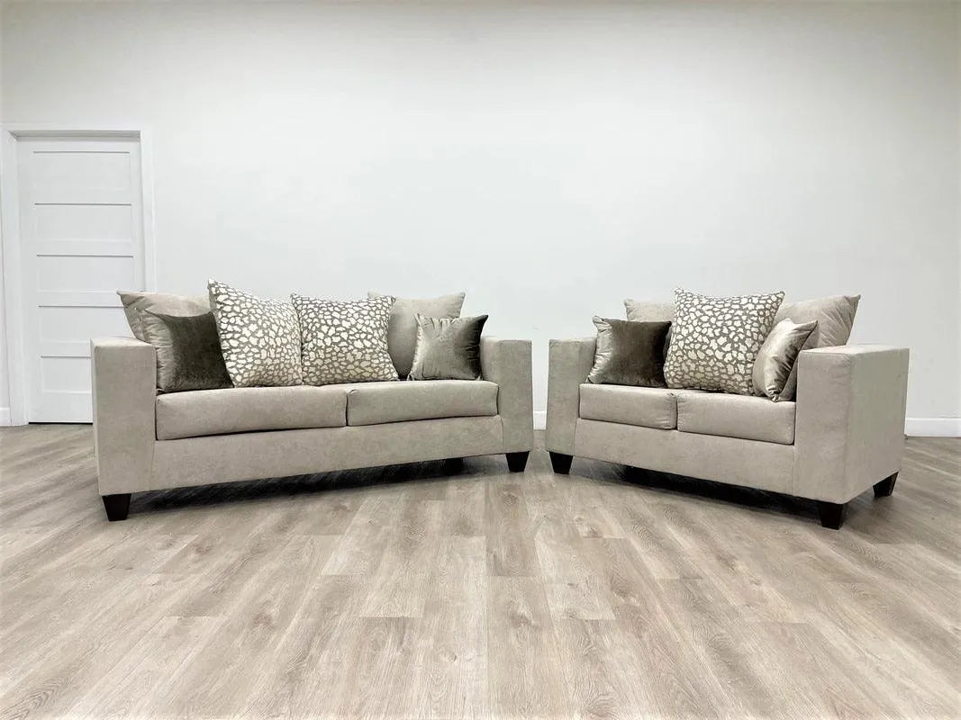 Monroe Hollywood Beige Sofa & Loveseat