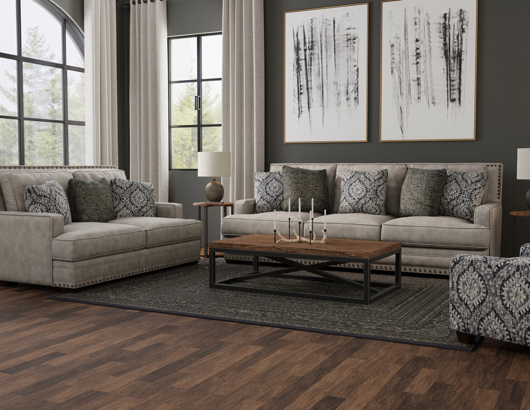 Corinthian Antelope Dove Sofa & Loveseat