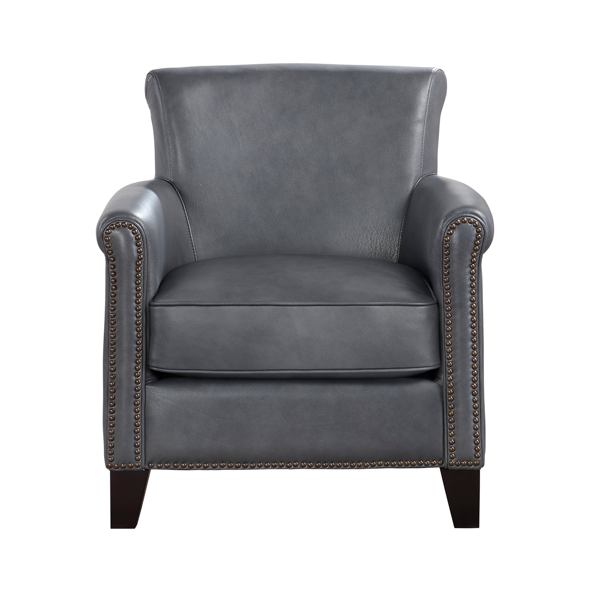 Braintree Burnish Gray Top-Grain Leather Accent Chair