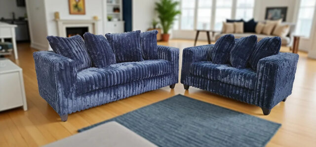 Gia Blue Sofa & Loveseat