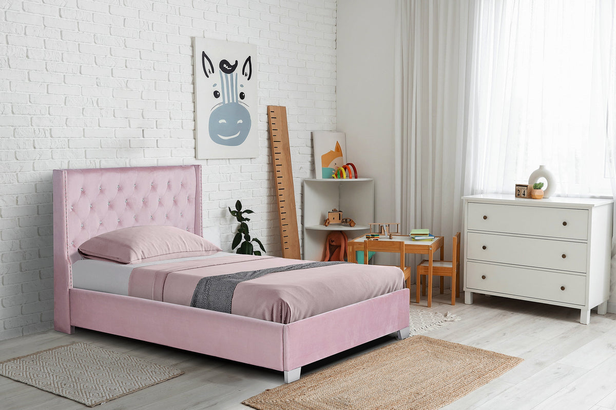 Diamond Pink Twin Panel Bed