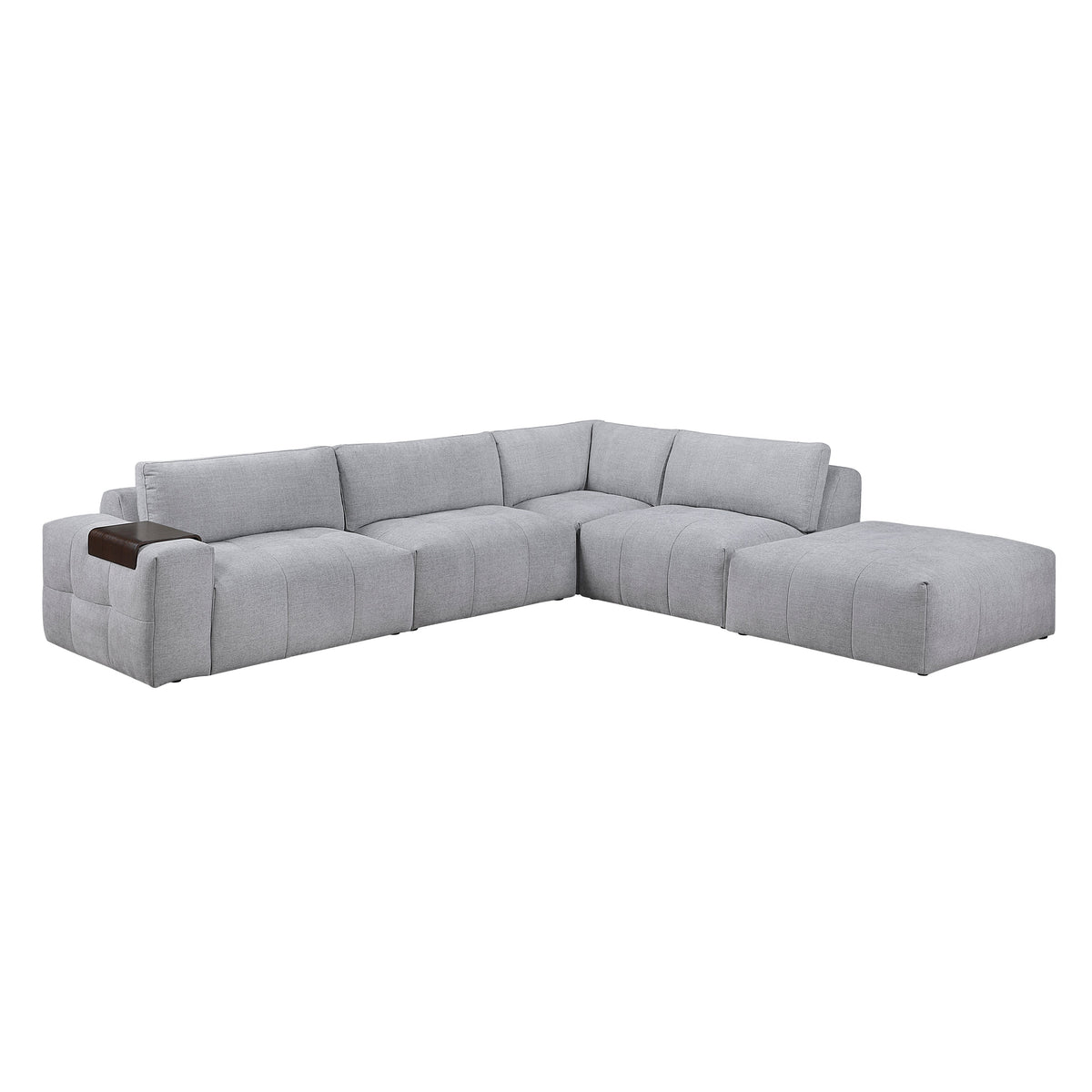 Tidal Gray 5-Piece Modular Sectional with Ottoman