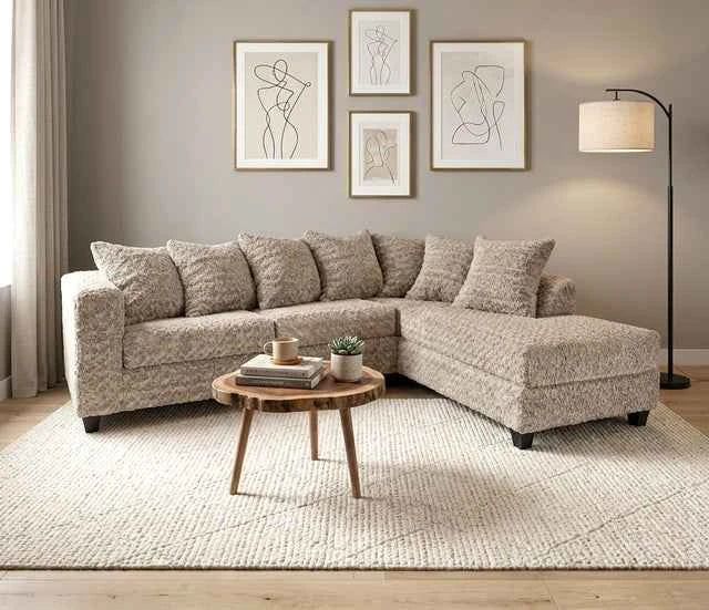 Luxe Mocha RAF Sectional