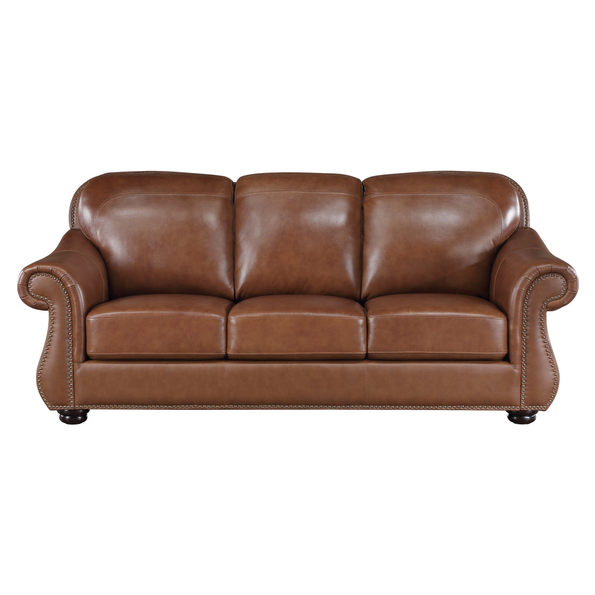 Attleboro Brown Leather Sofa