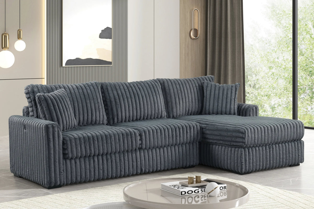 Sol Charcoal RAF Reversible Sectional