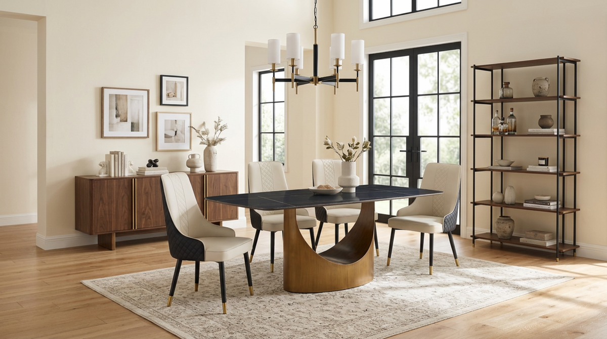 Roxy (Black/Bronze) Dining Room Set
