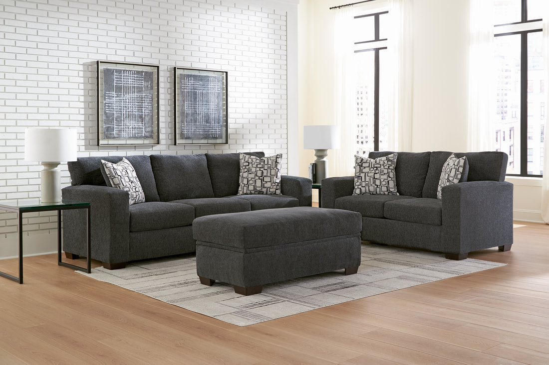 Luke Charcoal Sofa & Loveseat