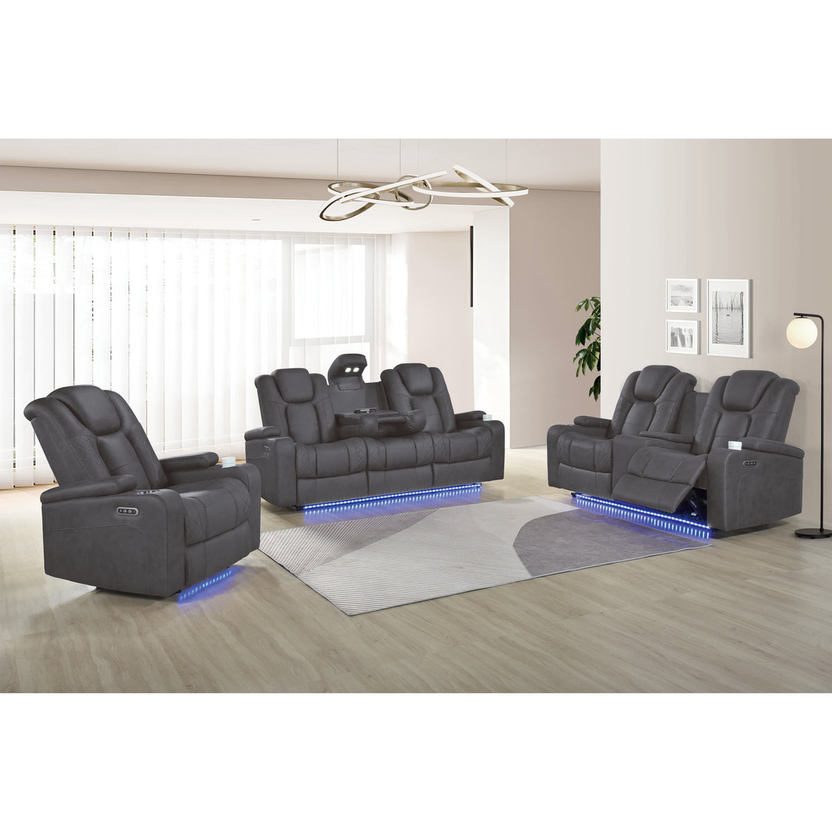 Ashley Grey 3-Piece Power Reclining Living Room Set