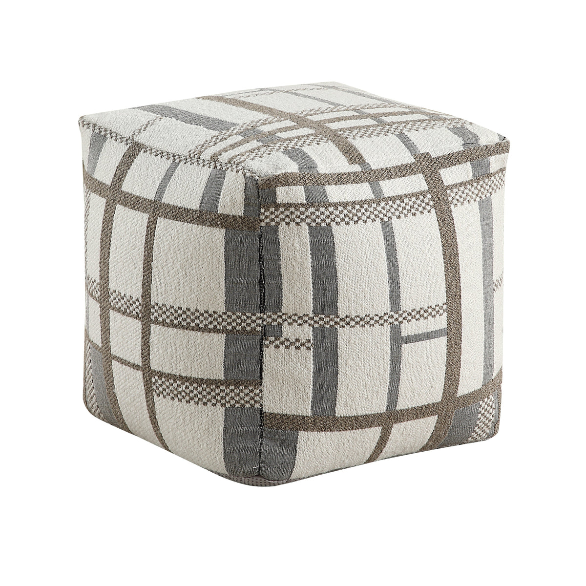 Easley Multi-Color Square Jacquard Pouf