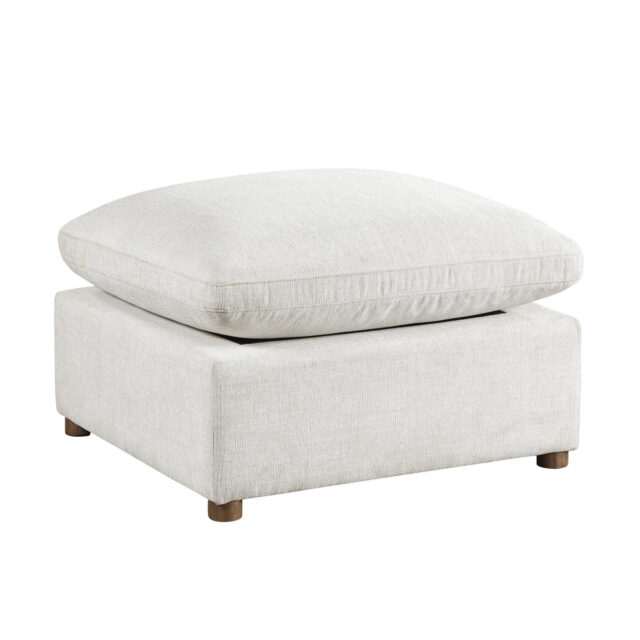 Annex Beige Chenille Ottoman
