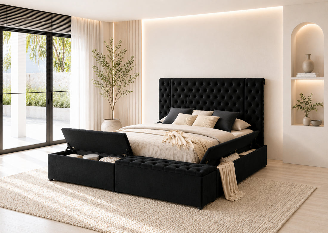 Liam Black Platform Queen Bed