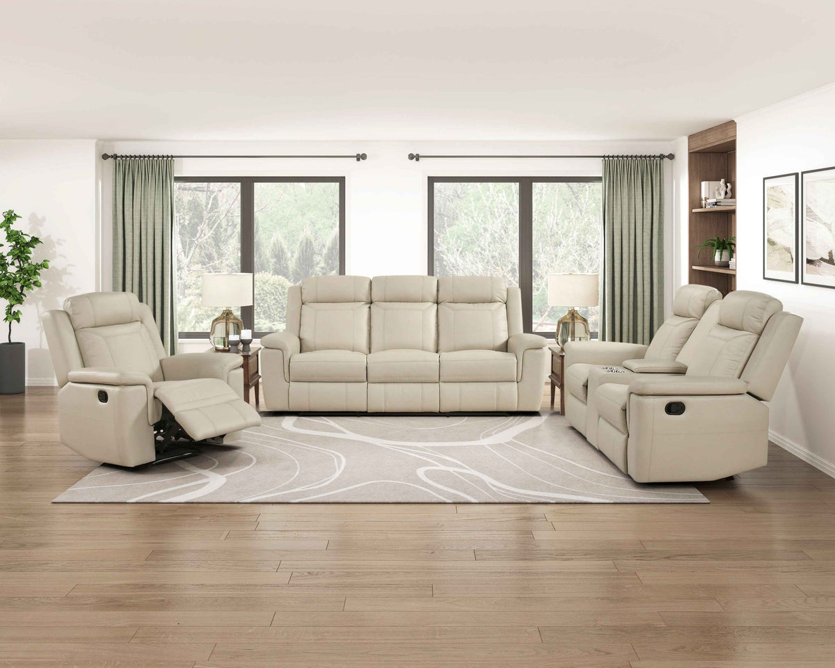 Nest Beige 3-Piece Reclining Living Room Set