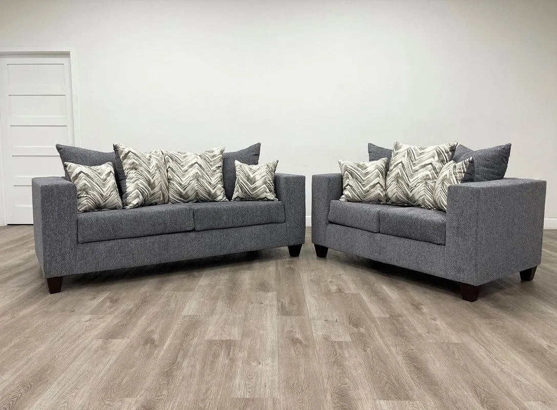 Monroe Charcoal Sofa & Loveseat