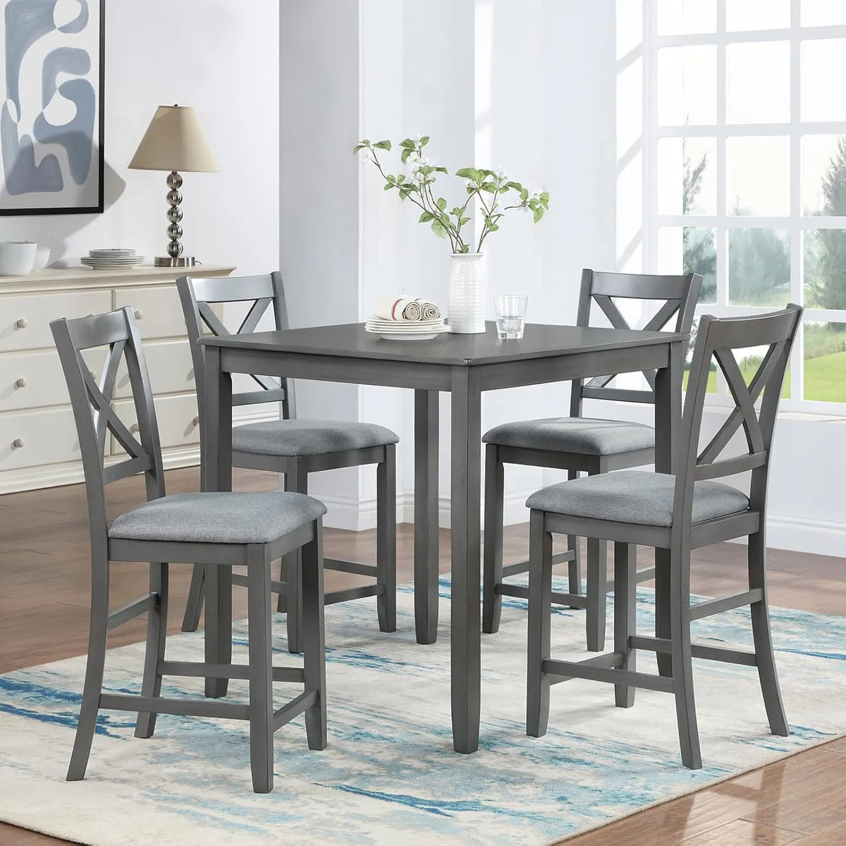 Tahoe Gray 5-Piece Counter Height Set