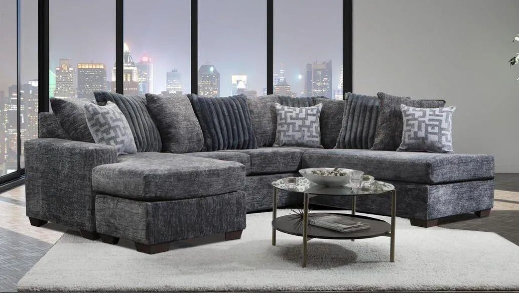 Galatic Charcoal Double Chaise Sectional