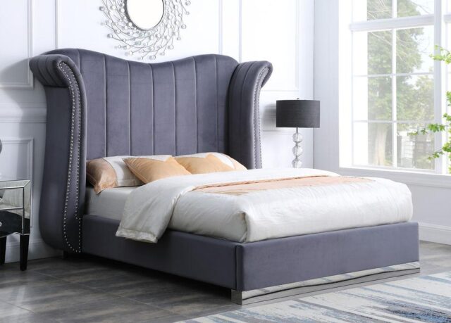 Luna Grey 66"H Queen Platform Bed