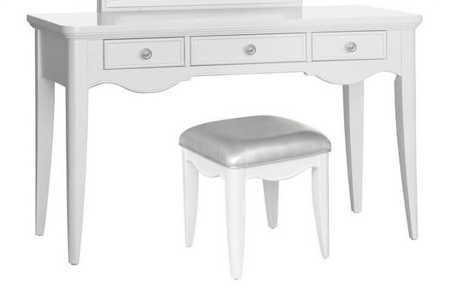 Montauk Gray Vanity Table with Stool