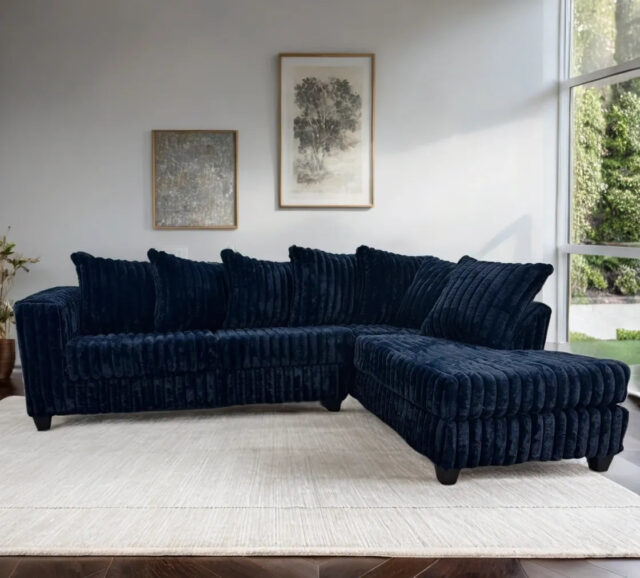 Larce Navy Blue Sectional