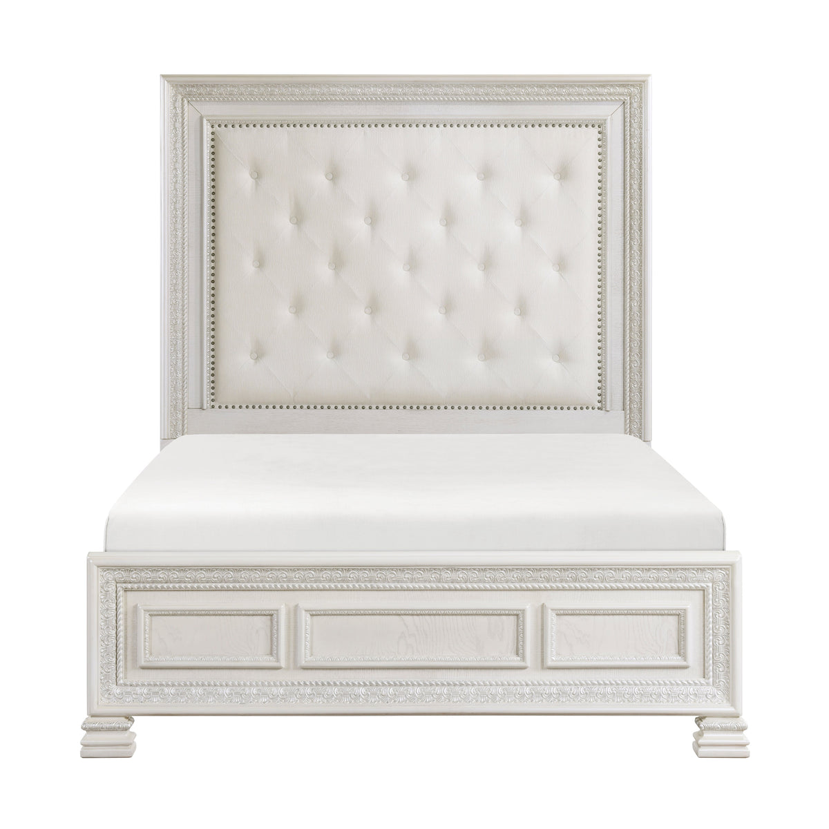 Theodora Pearl White California King Bed
