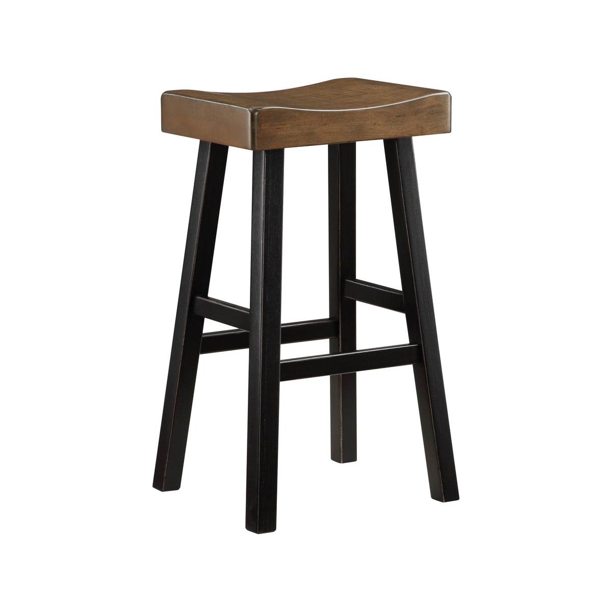 Caspian Black/Brown Pub Height Stool, Set of 2