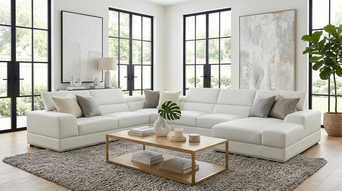 Nella White 4-Piece Sectional