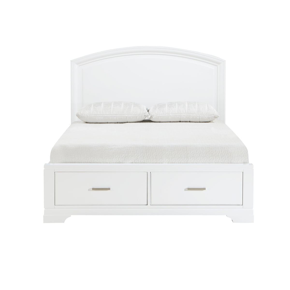 Hudson White California King Platform Bed with Footboard Storage