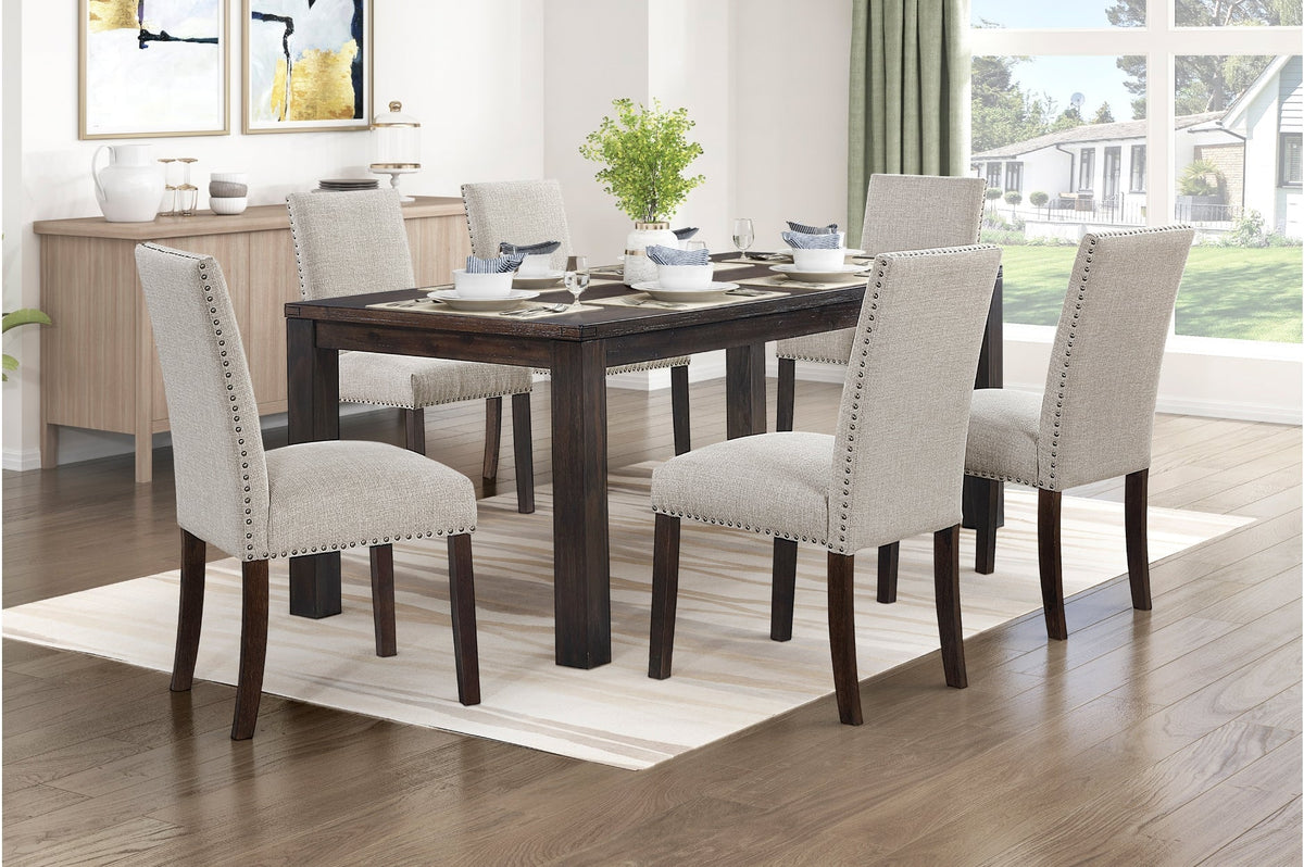 Paulson Dark Brown/Taupe 79" Dining Room Set